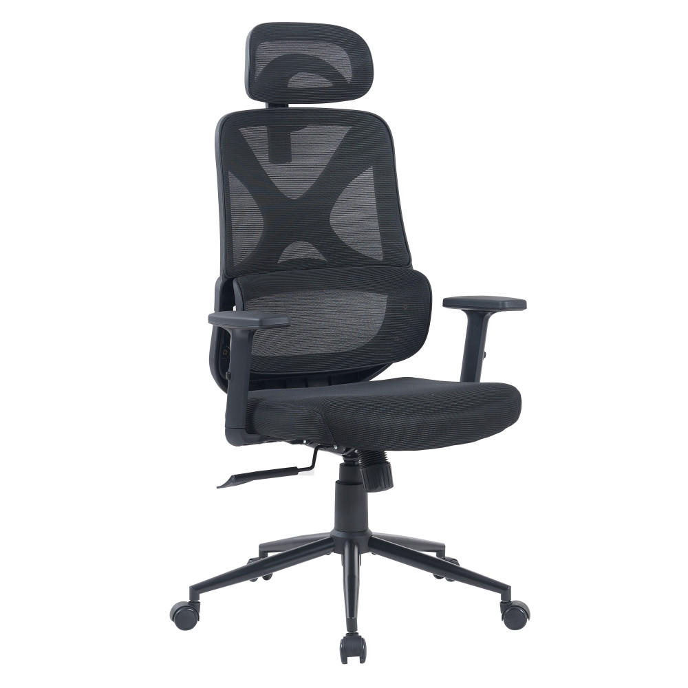 Ергономічне офісне крісло Level Black чорне ErgoMix