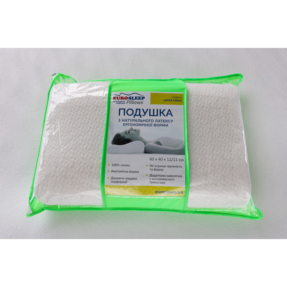 Ортопедична подушка Eurosleep Latex Ergo 60x40 см