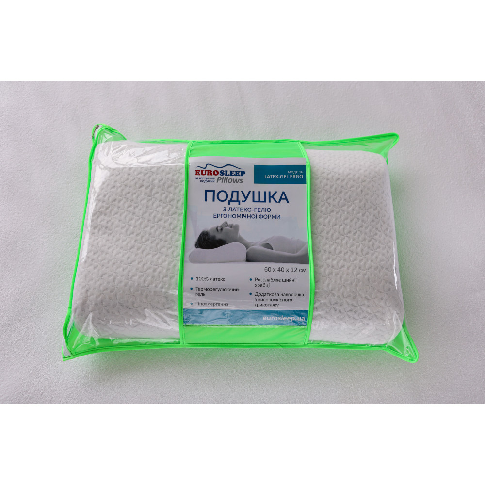 Ортопедична подушка Eurosleep Latex-Gel-Ergo 60x40 см