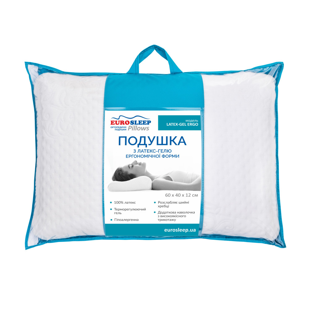 Ортопедична подушка Eurosleep Latex-Gel-Ergo 60x40 см