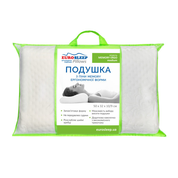 Ортопедична подушка Eurosleep Memory Ergo Medium 50x32