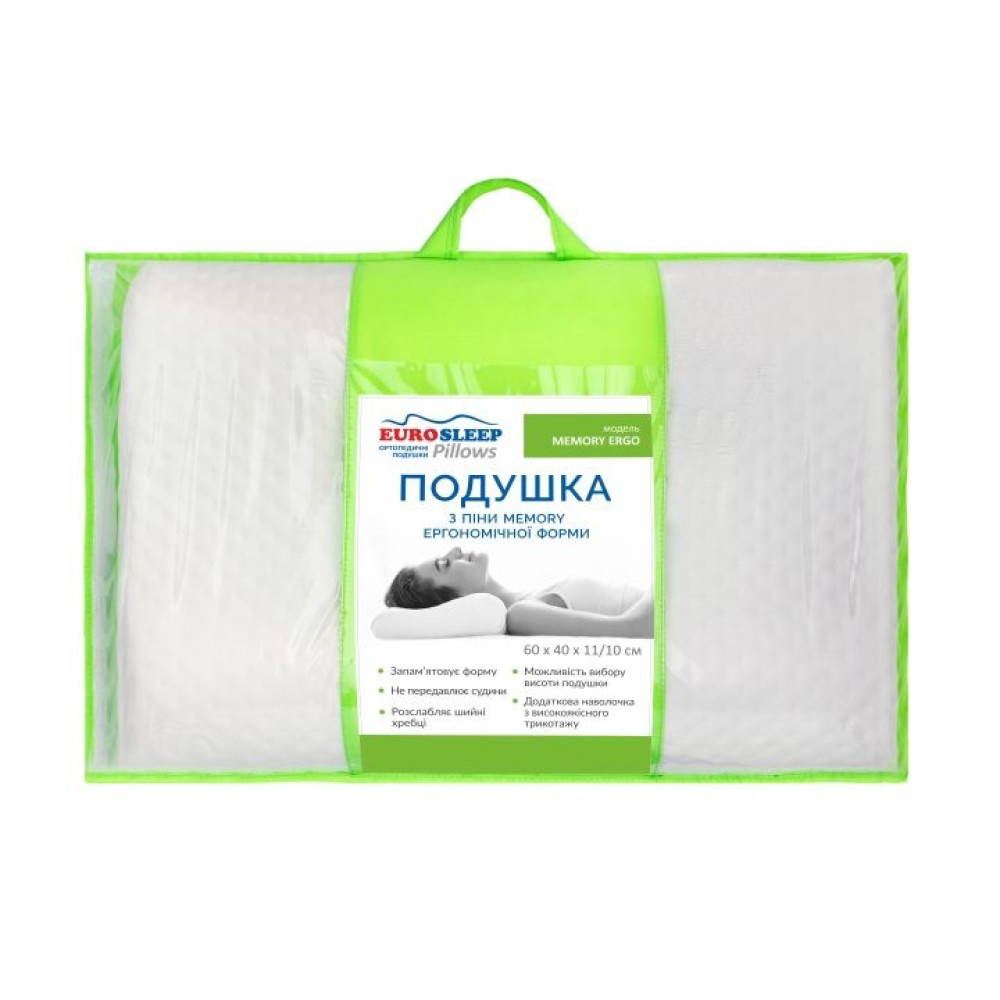 Ортопедична подушка Eurosleep Memory Ergo 60x40 см