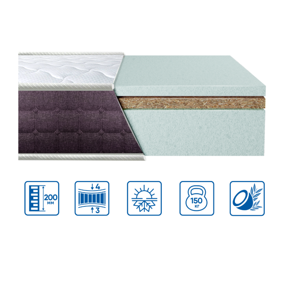Матрац безпружинний Eurosleep Bionic Cocos 120x190 см