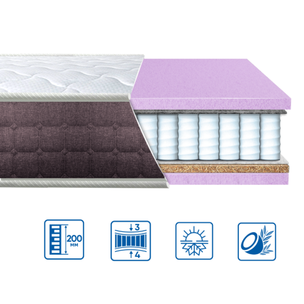 Матрац пружинний Eurosleep Brave "Spring 2 в 1" нестандартного розміру