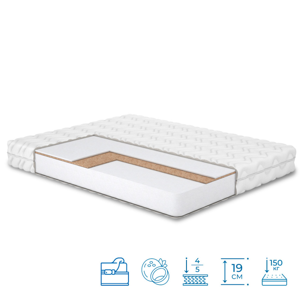 Матрас беспружинный Matroluxe Leeds cocos (Лидс кокос) 160x200