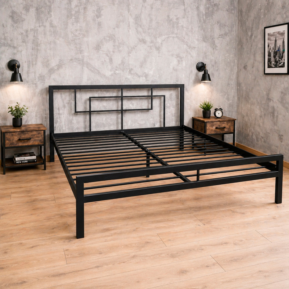 Металеве ліжко Квадро 160x200 см Метал-Дизайн