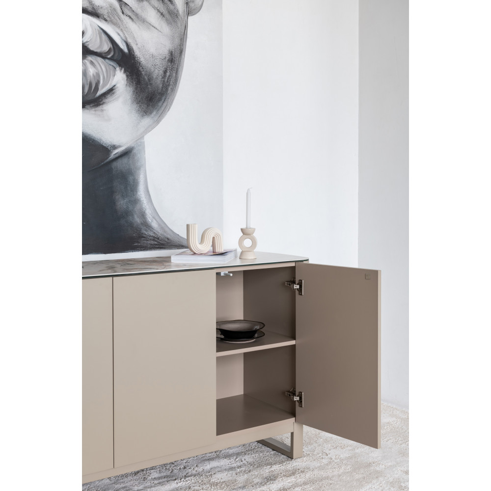 Буфет Крістіано 180x44x81 см Аврора Голд + Бежевий Vetro
