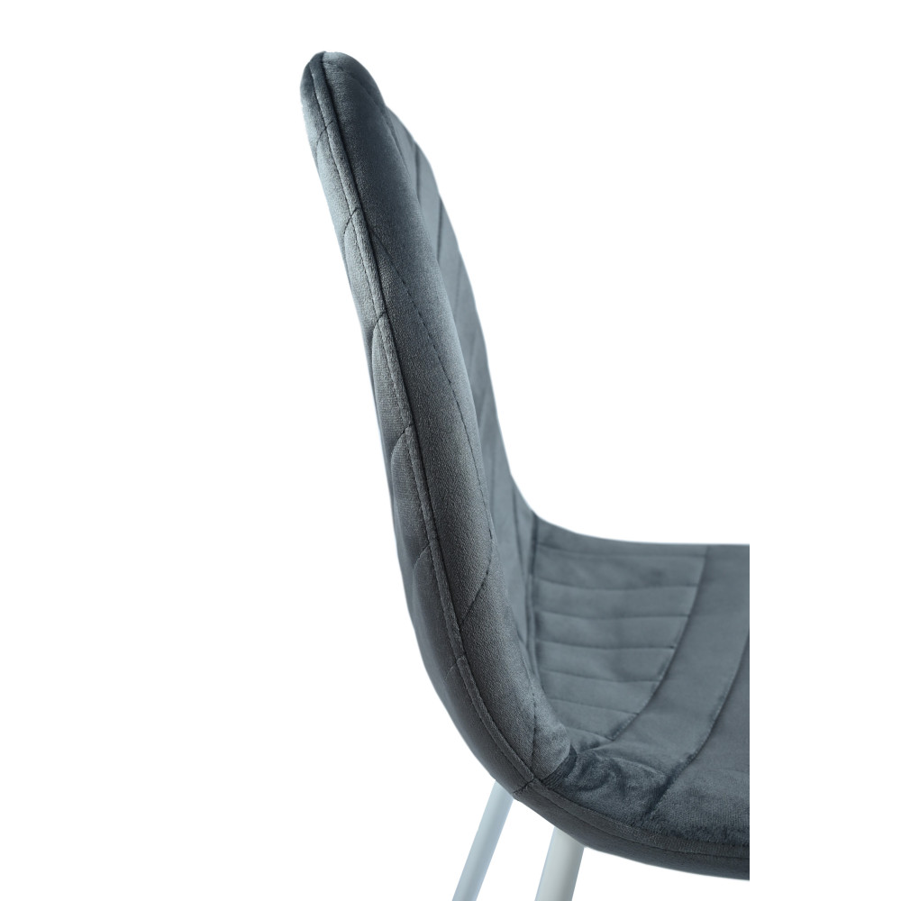 Стілець обідній N-170 сірий велюр + білий Vetro